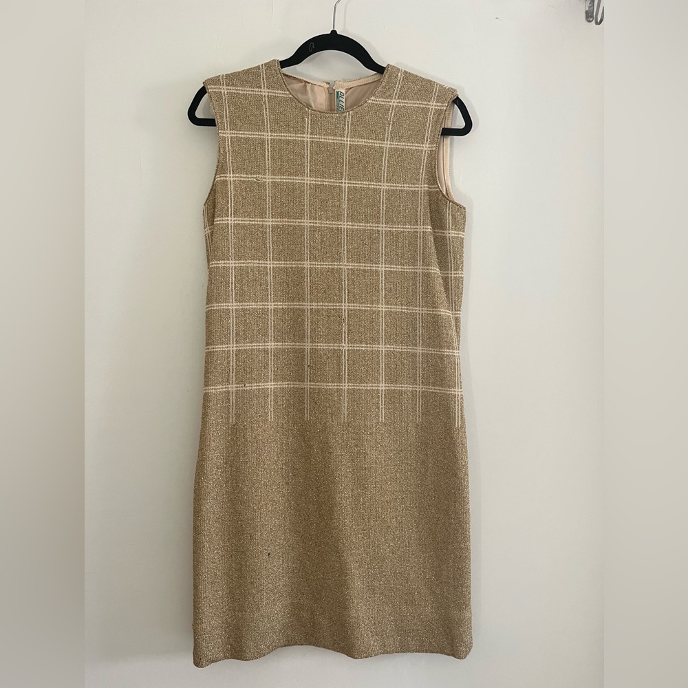 Vintage Gold Sleeveless Dress 70’s